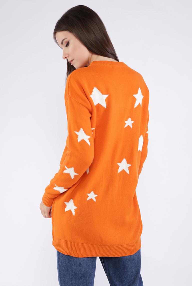 Оранжевый свитер Ada Gatti со звездами