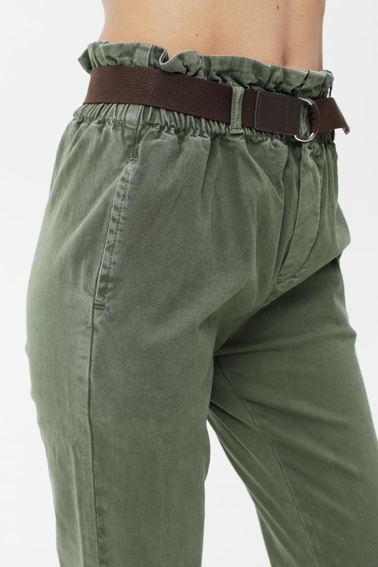 Стильные брюки хаки на резинке от G&G