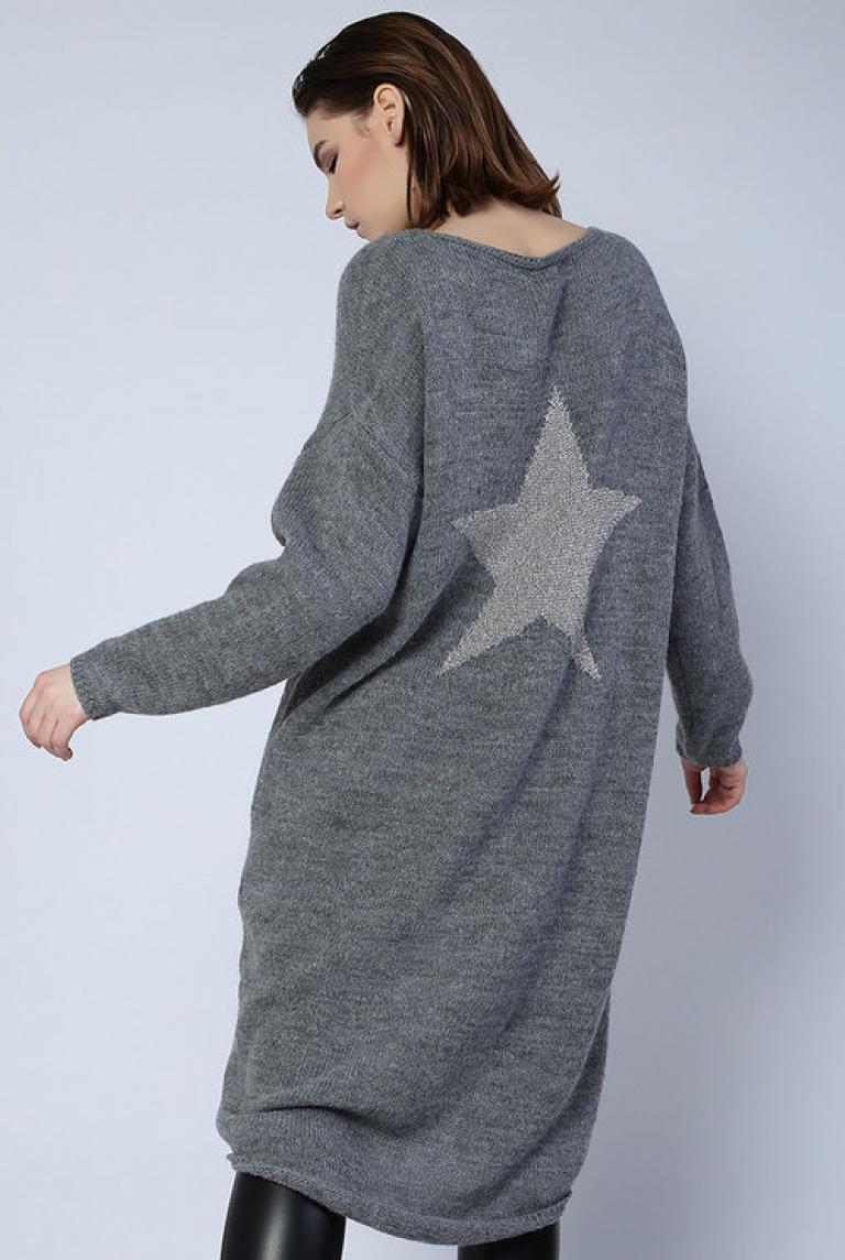 Темно-серое платье-свитер Altamira