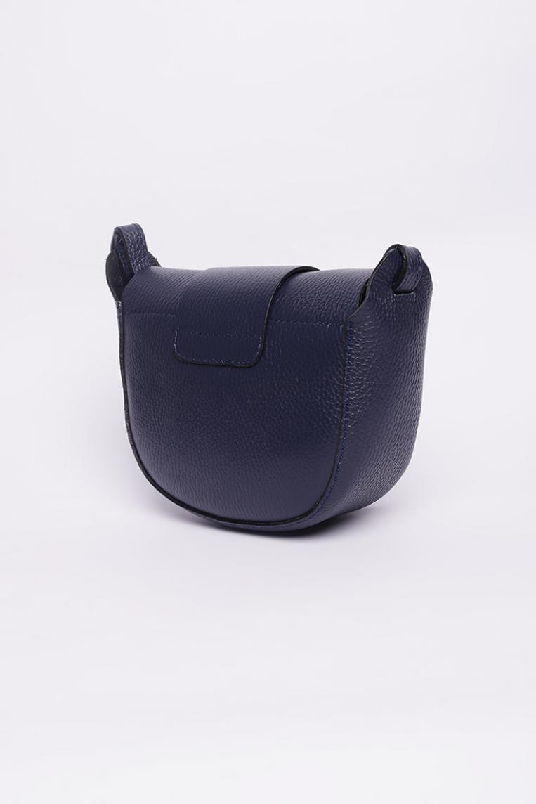 Темно-синяя кожаная сумочка через плечо от Seventy