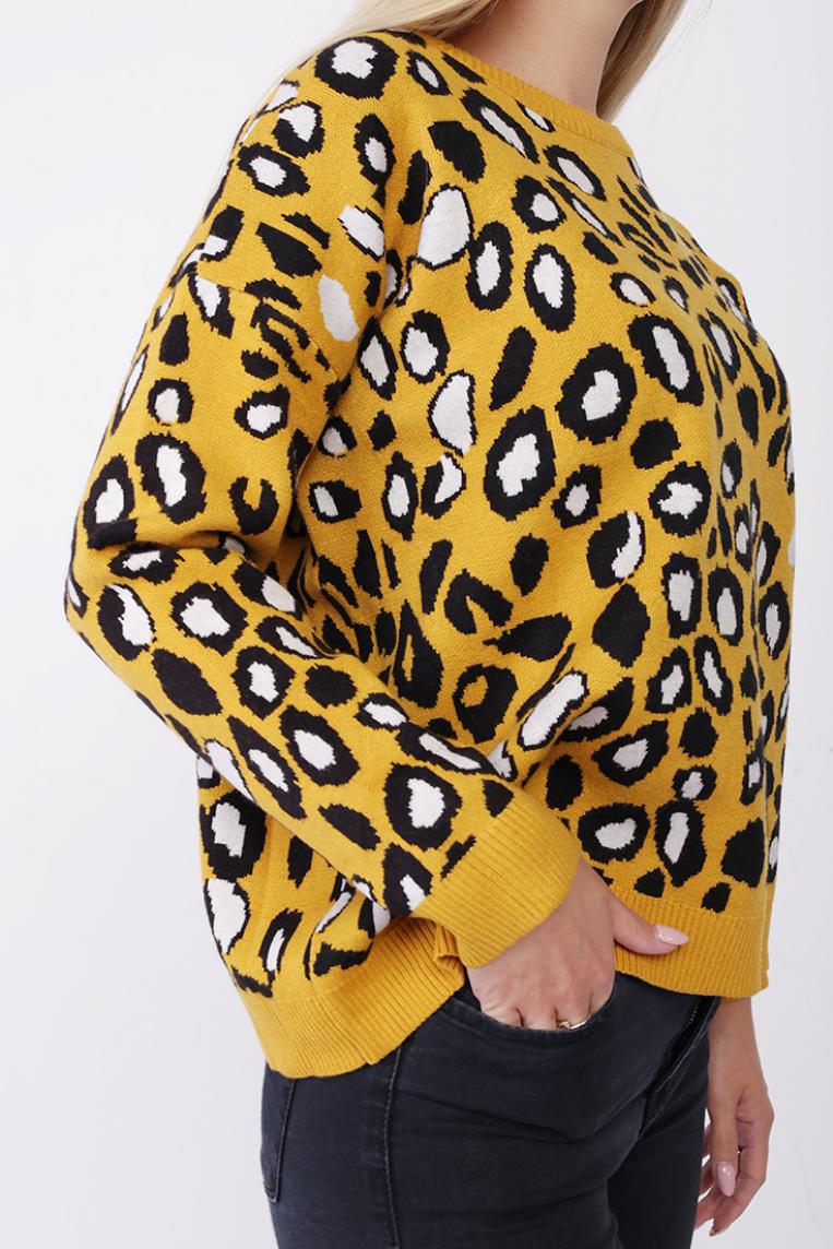 Джемпер желтый леопард от Beauty Women