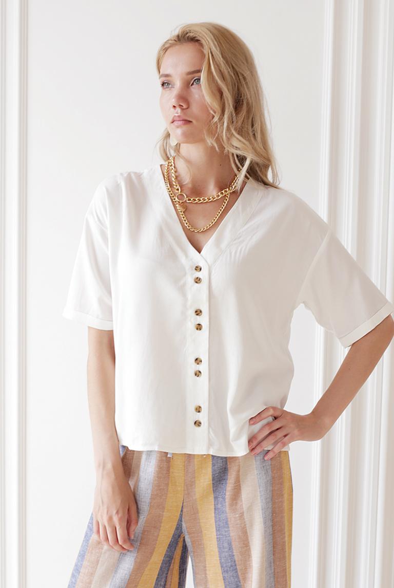 Белая блуза на пуговицах от Vero Moda