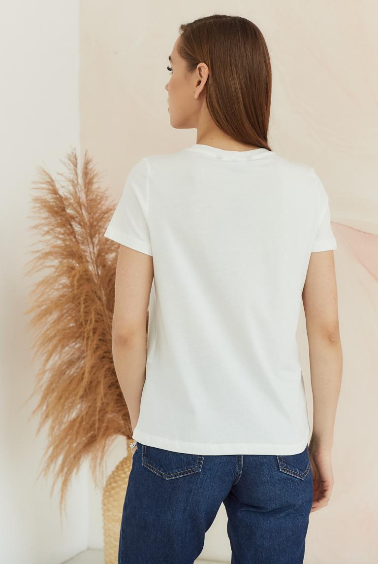 Белая футболка с принтом "банка" от Vero Moda