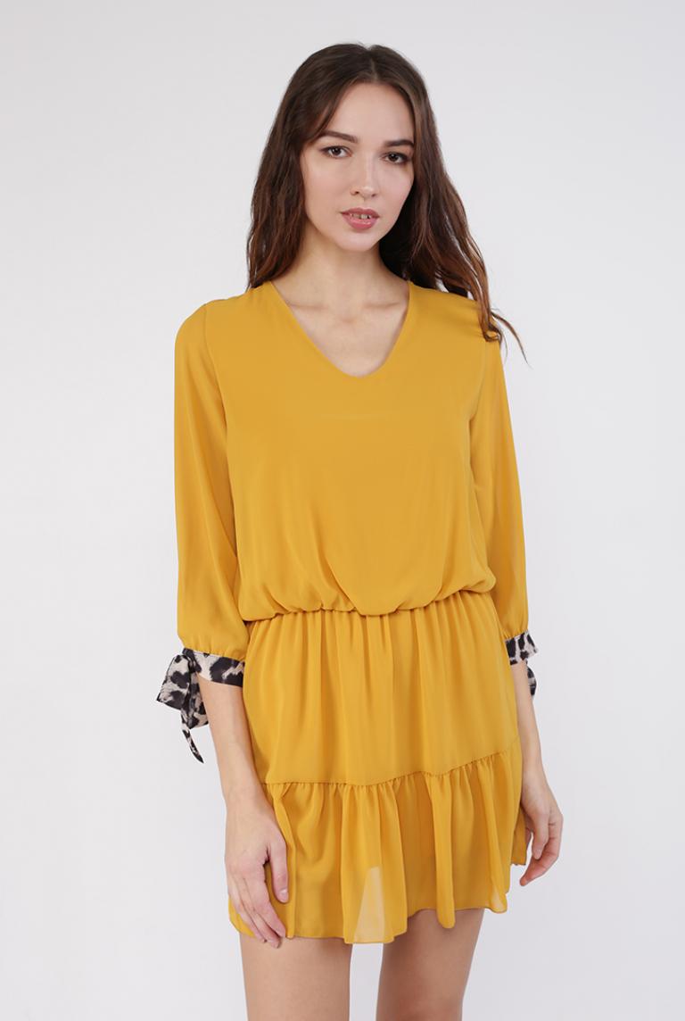 Короткое платье New Collection желтого цвета
