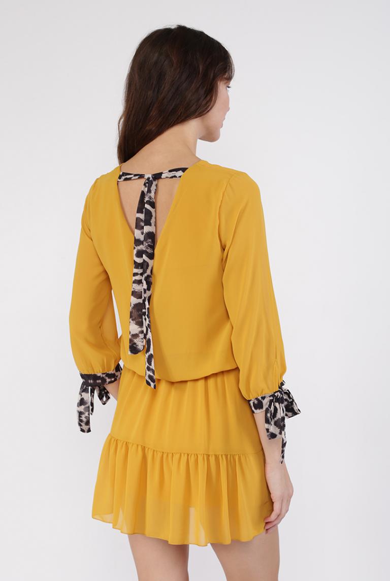 Короткое платье New Collection желтого цвета