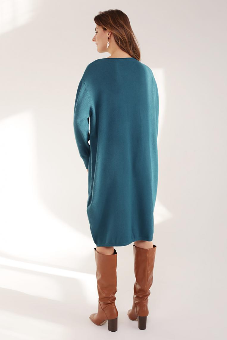 Стильное платье темно-бирюзового цвета от E-Woman