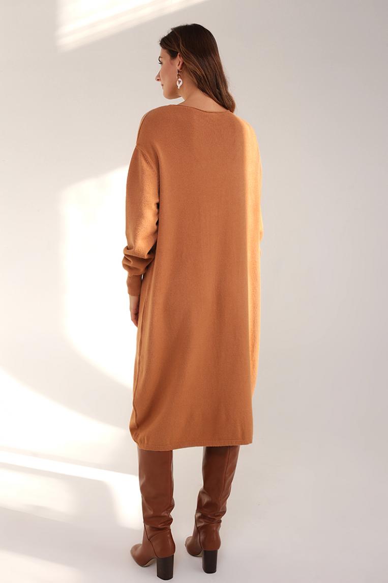 Стильное платье коричневого цвета от E-Woman