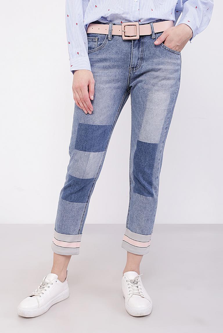 Укороченные джинсы с цветными подворотами от Miss Bon Bon 