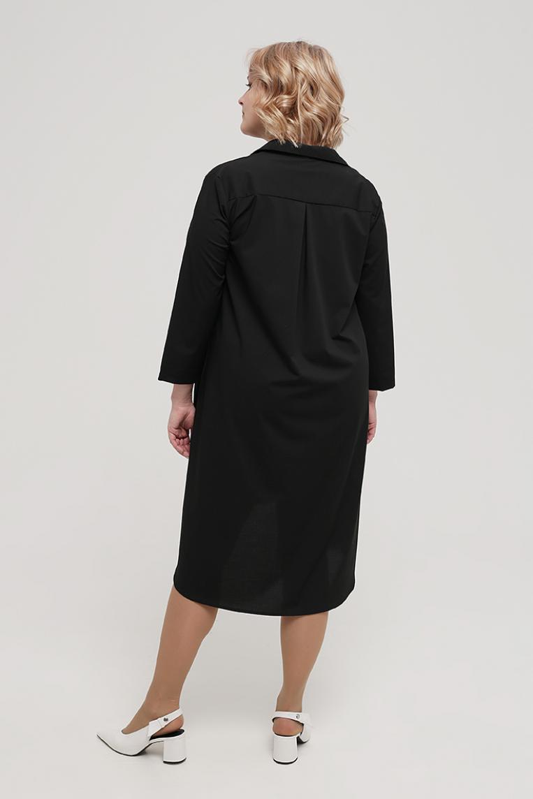 Элегантное платье-рубашка черного цвета от Wendy Trendy