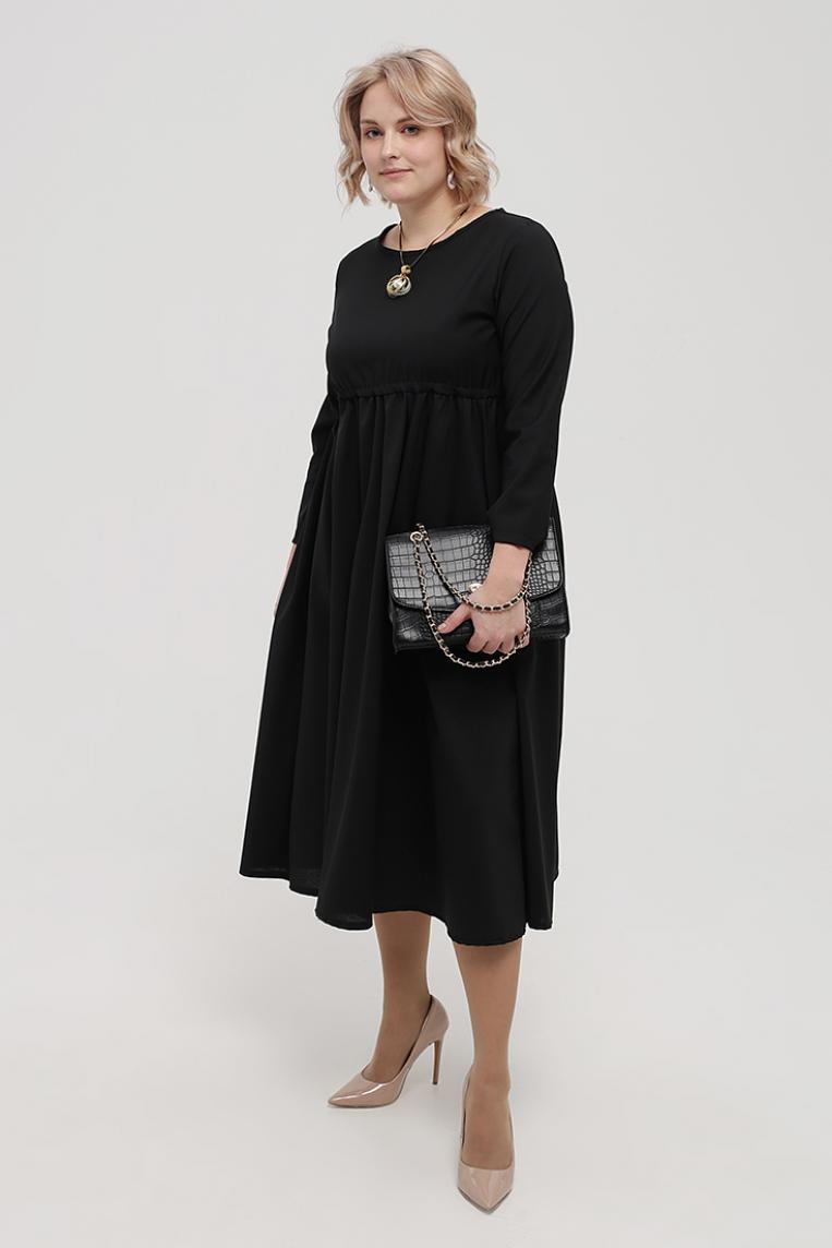 Стильное черное платье ниже колен от Wendy Trendy