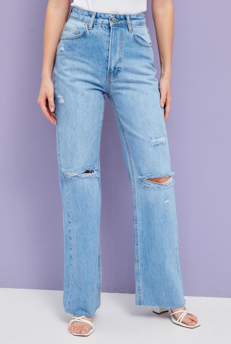 Широкие светло-синие джинсы от ZND