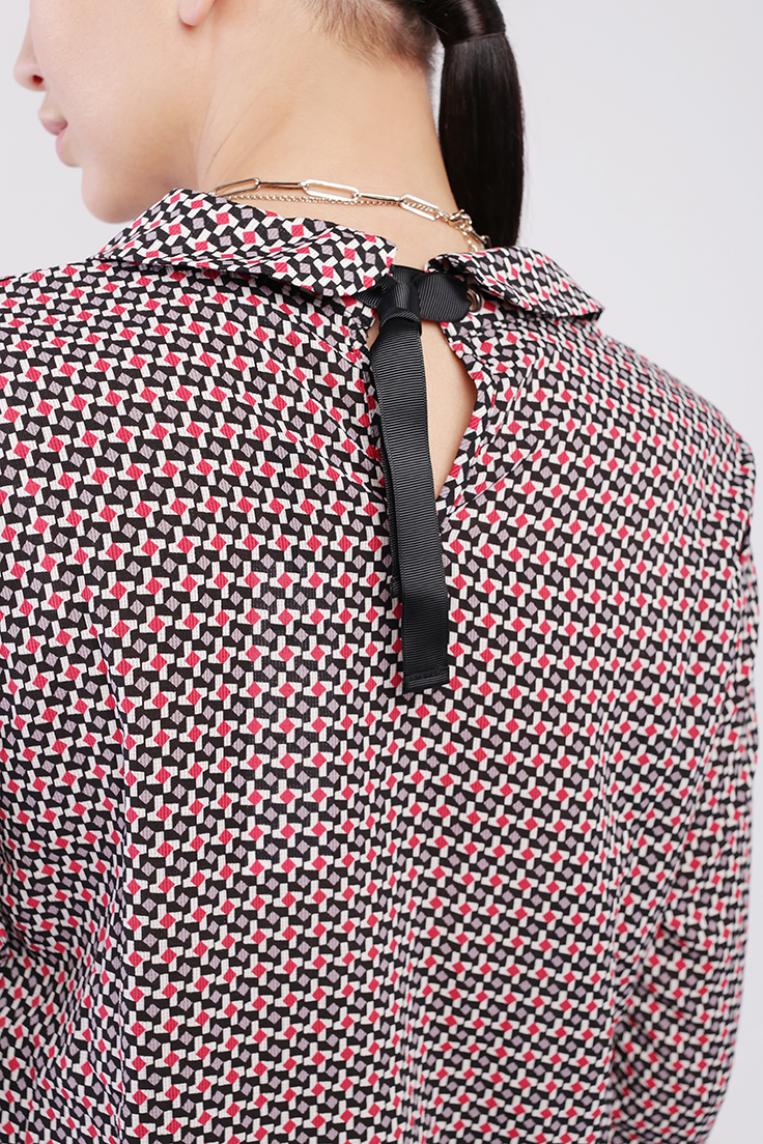 Блуза бордовая с геометрическим принтом от Noisy May Bestseller