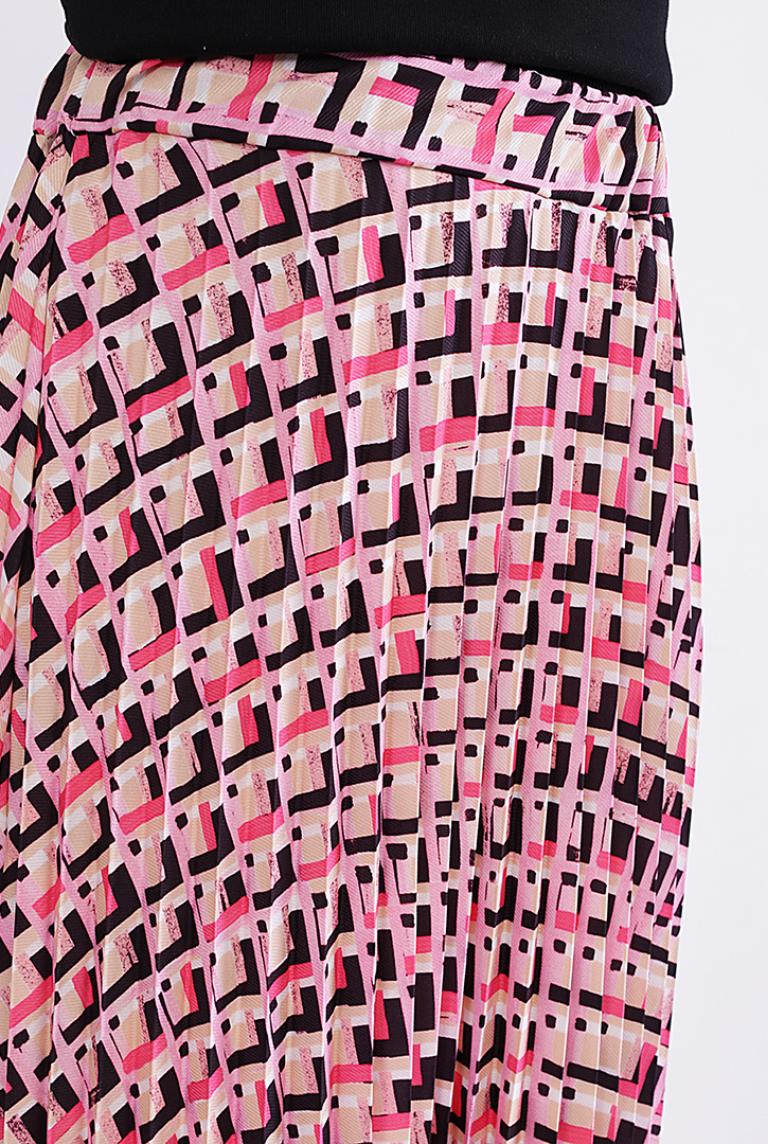Плиссированная юбка с розовым принтом Coolples Moda