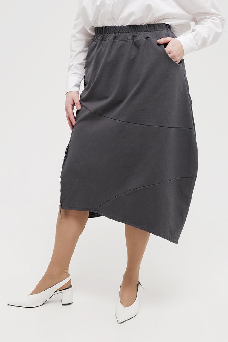 Темно-серая юбка с вырезом от Stella Milani