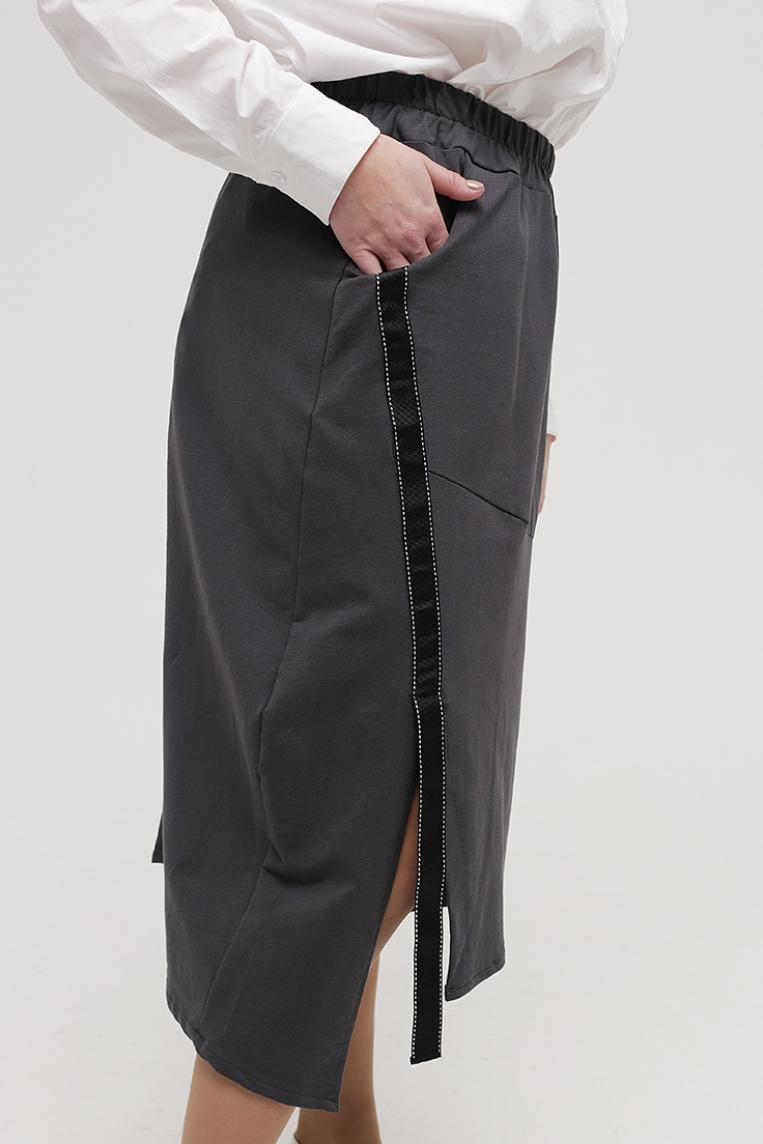Темно-серая юбка с вырезом от Stella Milani