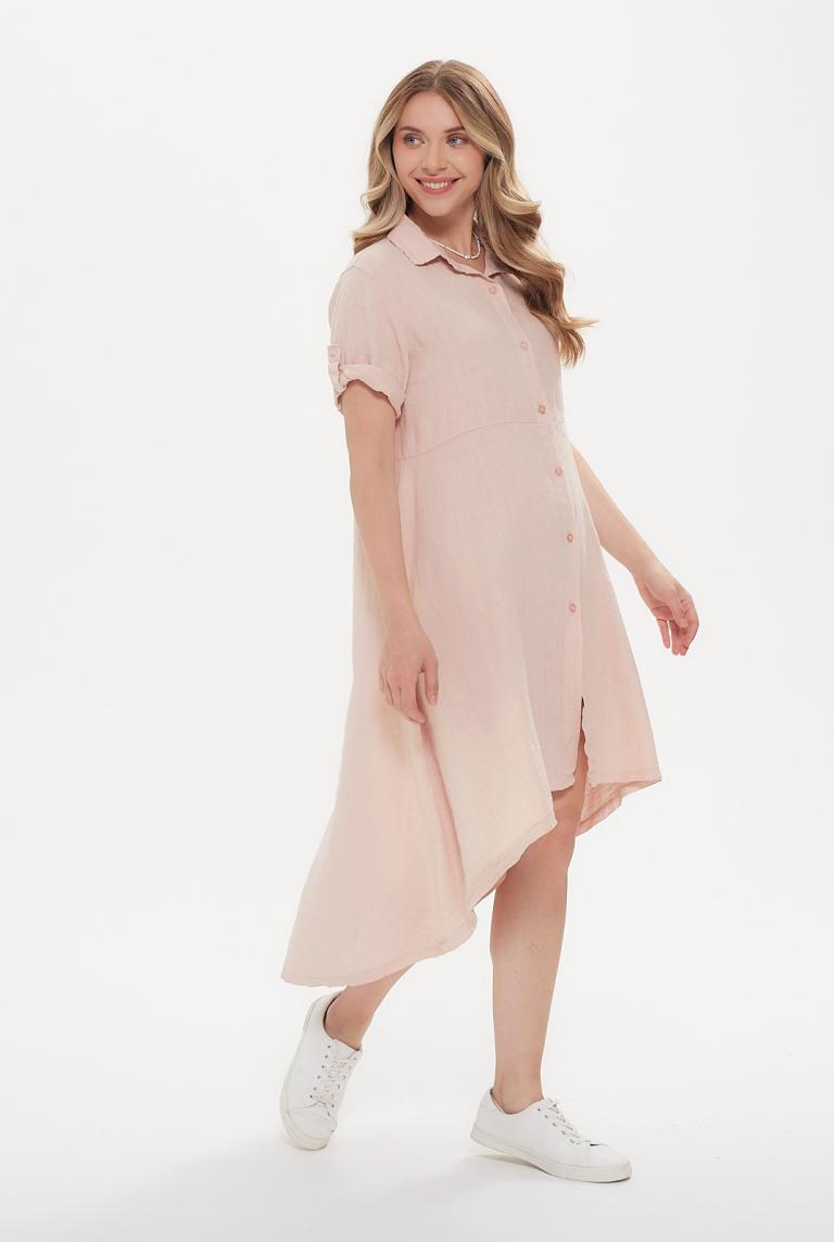 Удлиненное платье-рубашка розового цвета от Acqua&Limone