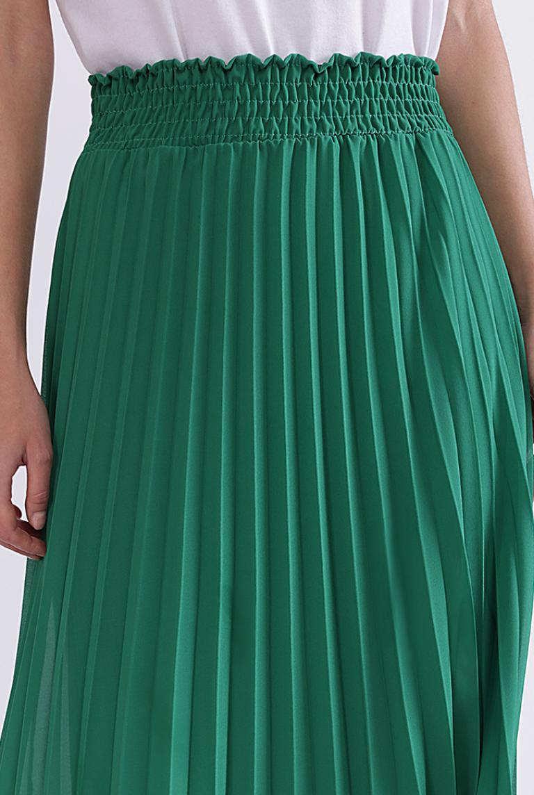 Яркая плиссированная юбка Coolples Moda зеленая