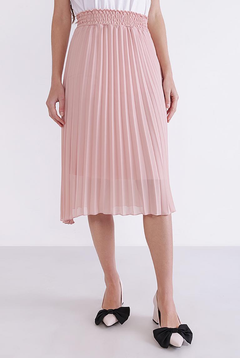 Яркая плиссированная юбка Coolples Moda светло-розовая