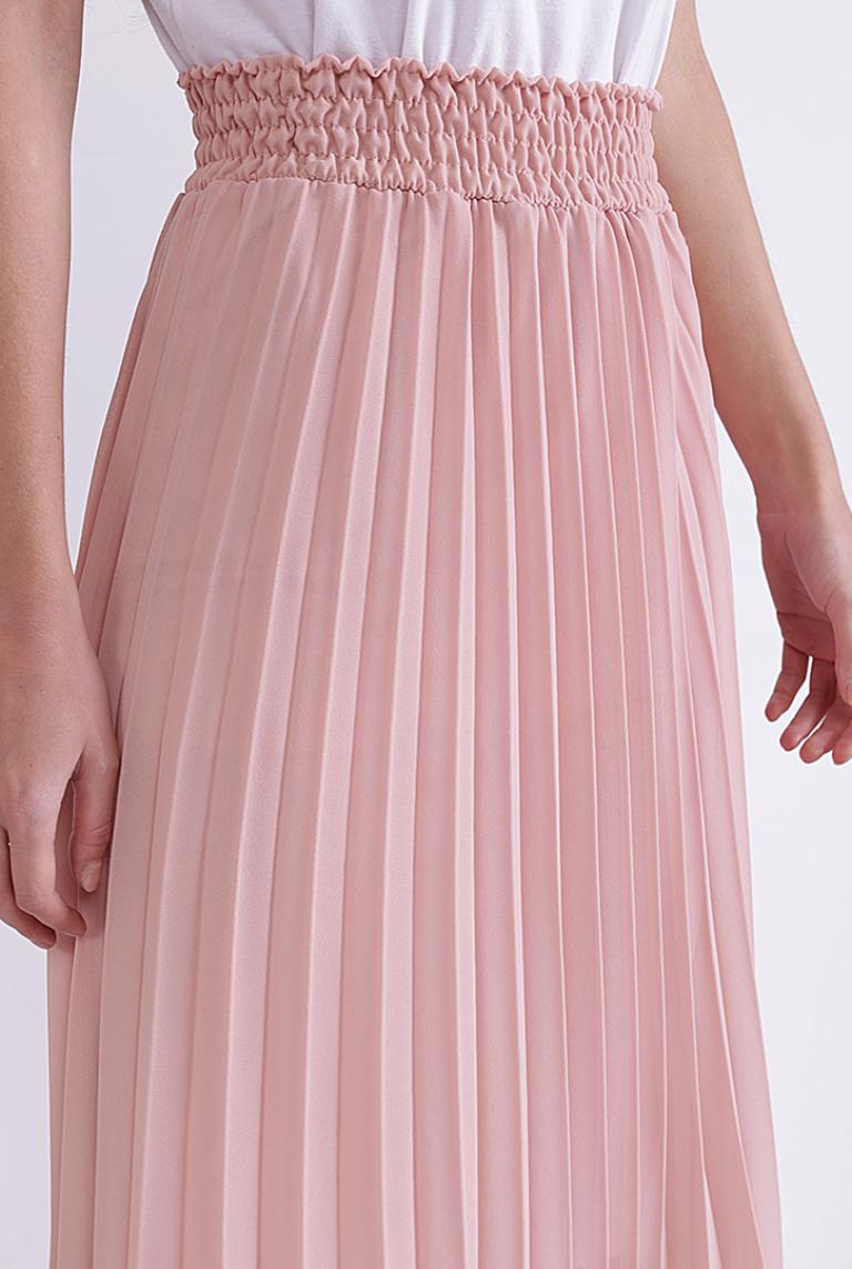 Яркая плиссированная юбка Coolples Moda светло-розовая