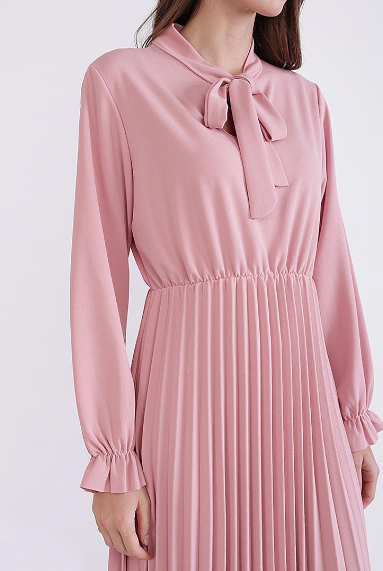 Платье с плиссированной юбкой Coolples Moda розовый