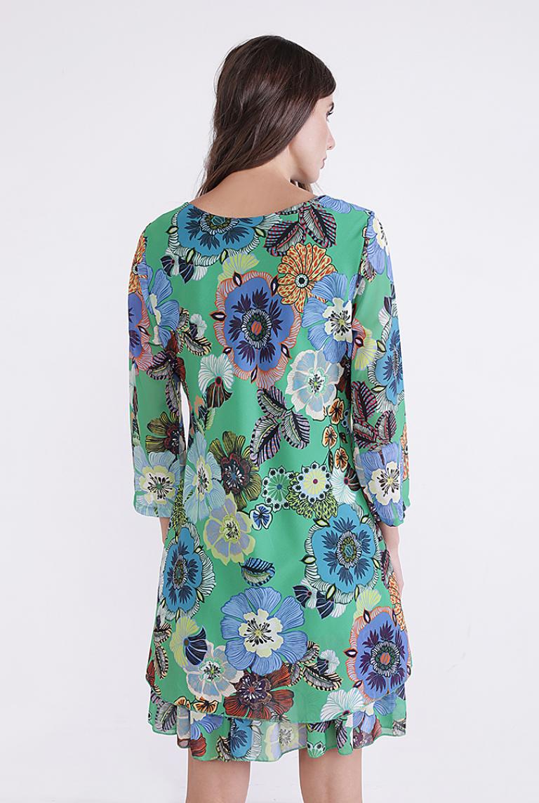 Зеленое платье с цветочным принтом от Coolples Moda 