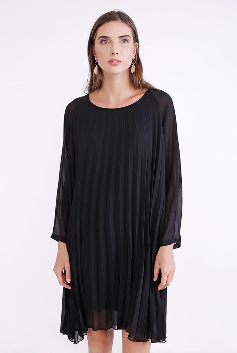 Плиссированное короткое черное платье от Coolples Moda 