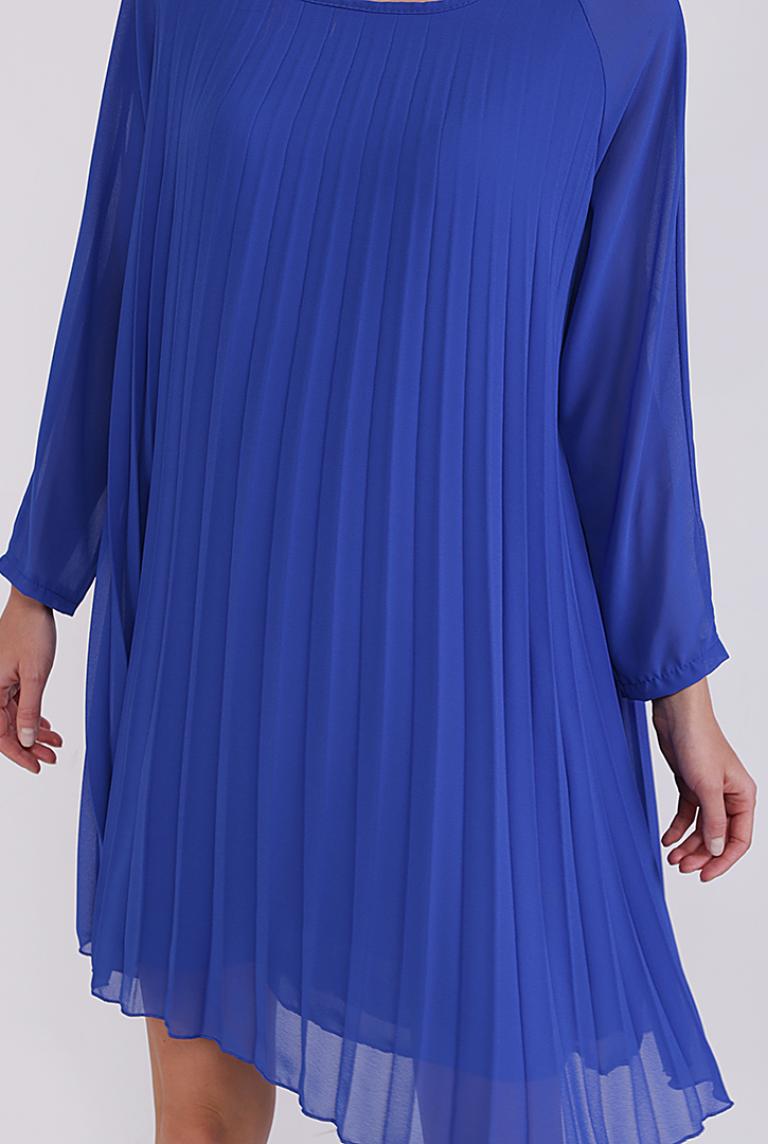 Плиссированное короткое синее платье от Coolples Moda