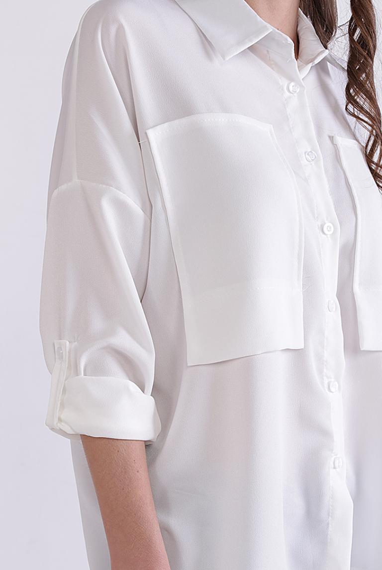 Блузка-рубашка Coolples Moda белая