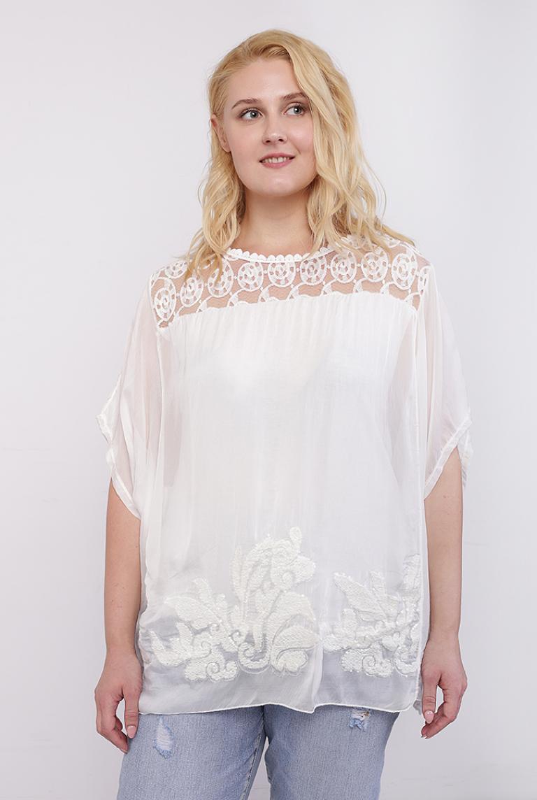 Шелковая блуза от New Grinta белого цвета