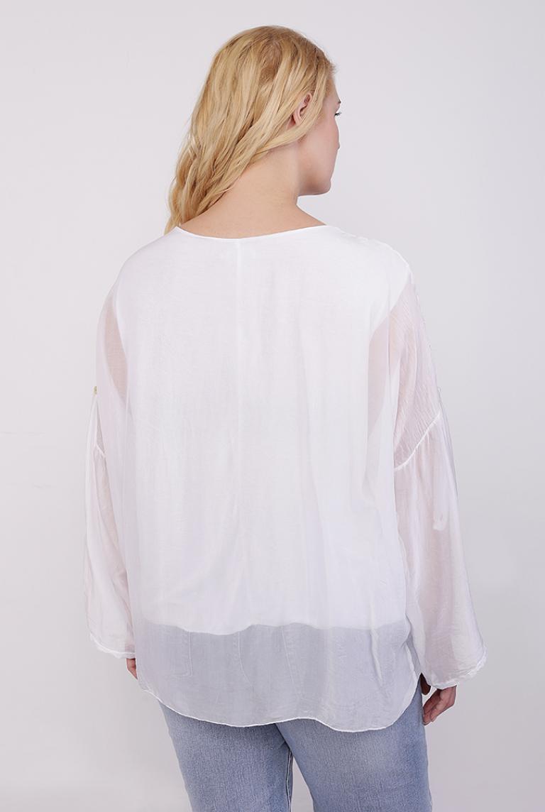 Шелковая белая блуза от New Grinta