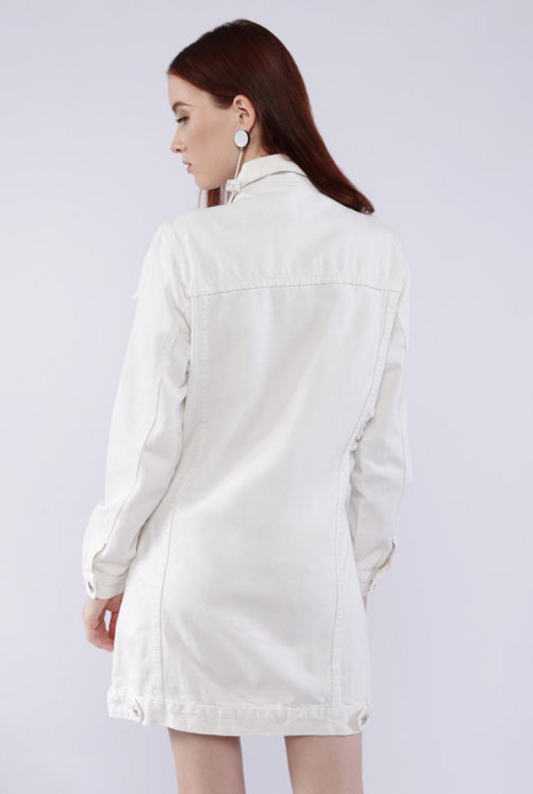 Джинсовая куртка-платье Miss Two белая