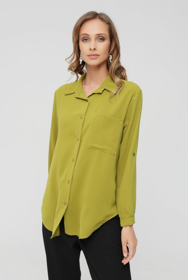 Зеленая удлиненная блузка от Z ONE