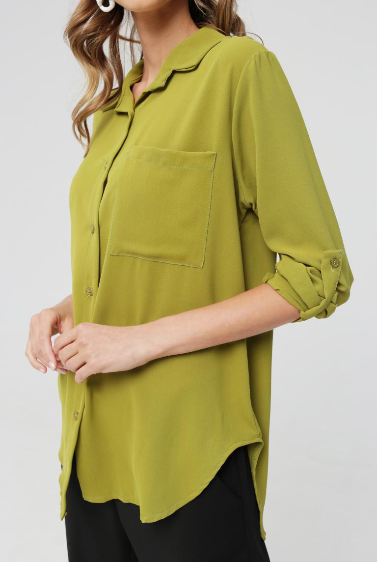 Зеленая удлиненная блузка от Z ONE