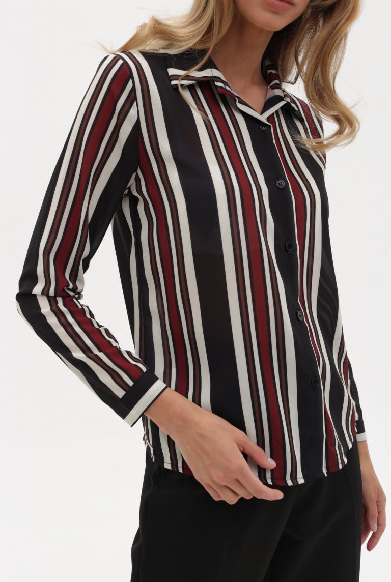 Стильная полосатая блуза черно-бордового цвета от Z ONE
