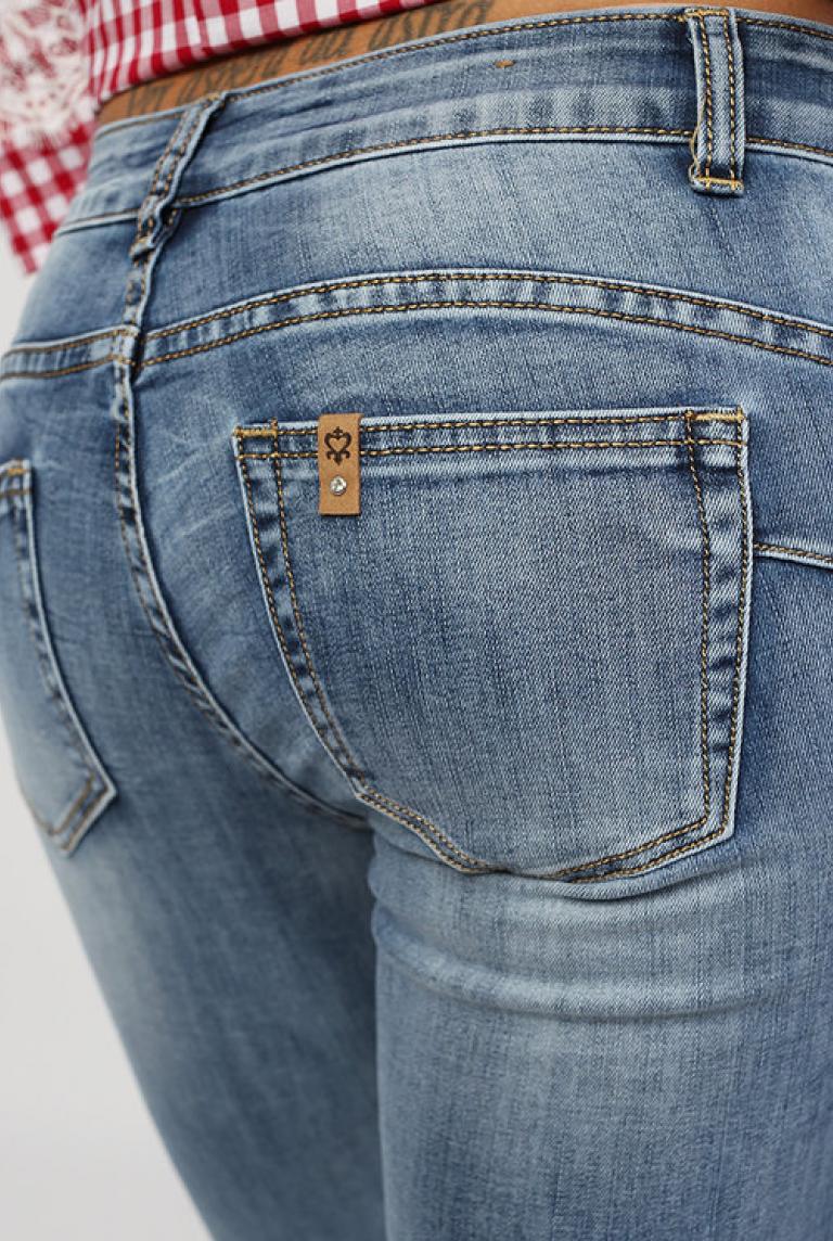 Облегающие потертые джинсы MISS BON BON
