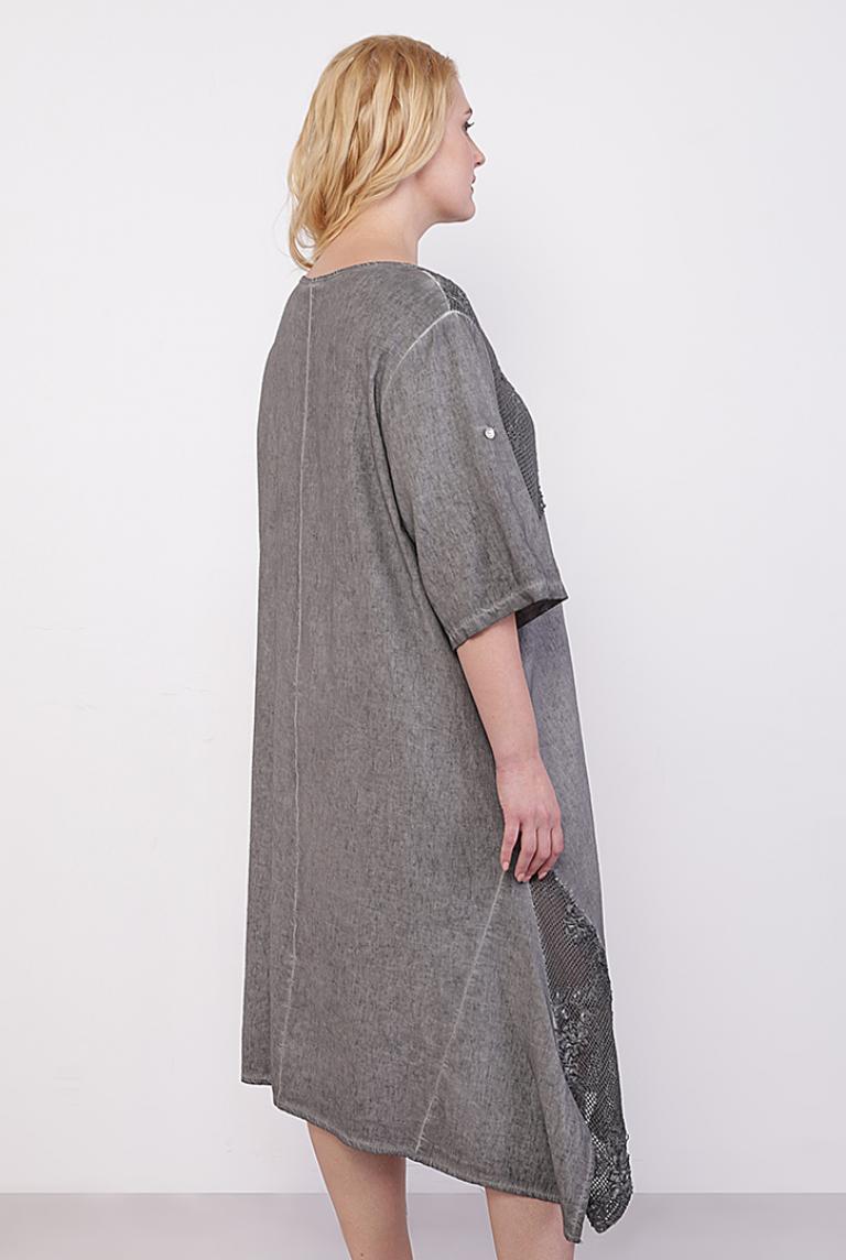 Легкое платье трапеция от New Grinta серого цвета