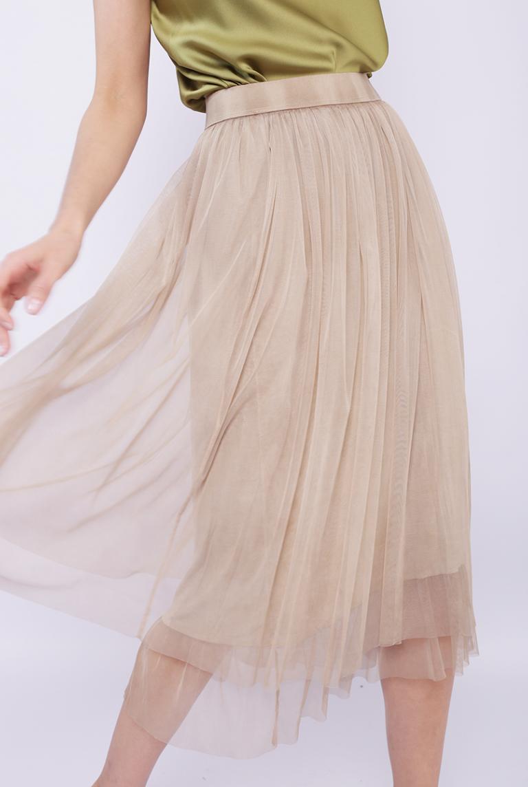 Пышная юбка песочного цвета от Liqui