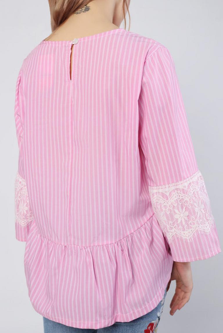 Блуза ONE LOVE в розовую полоску