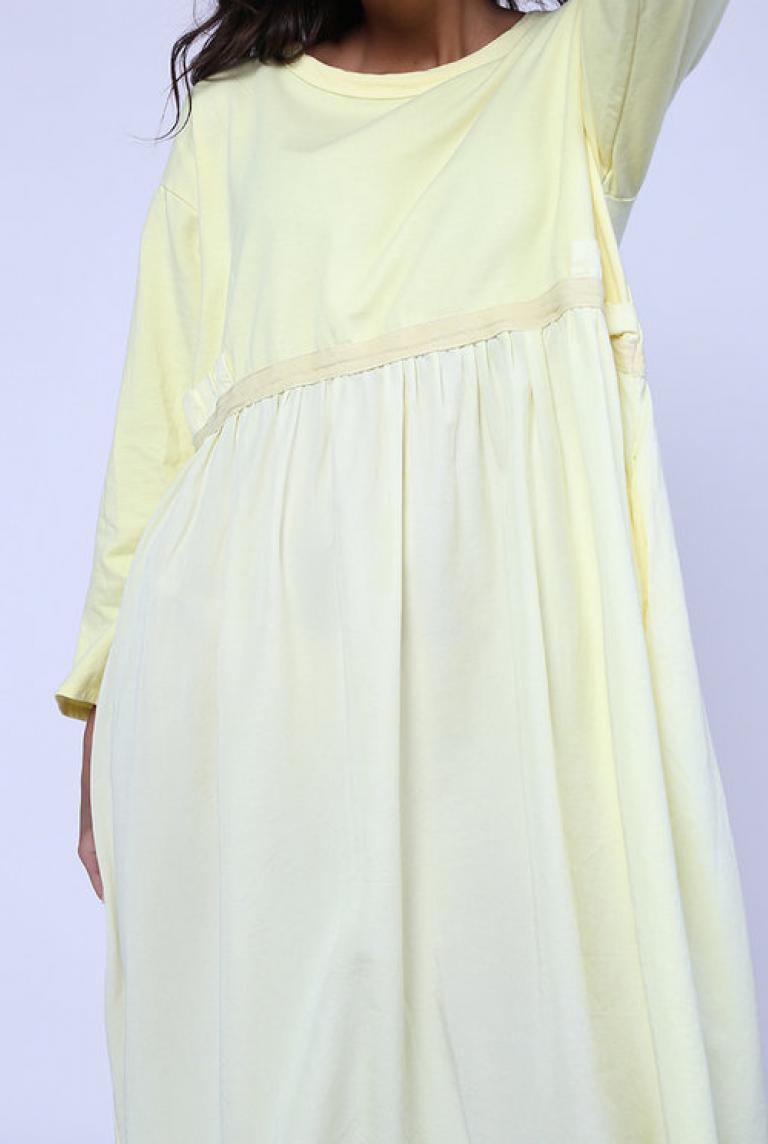 Платье Stella Milani свободное лимонное