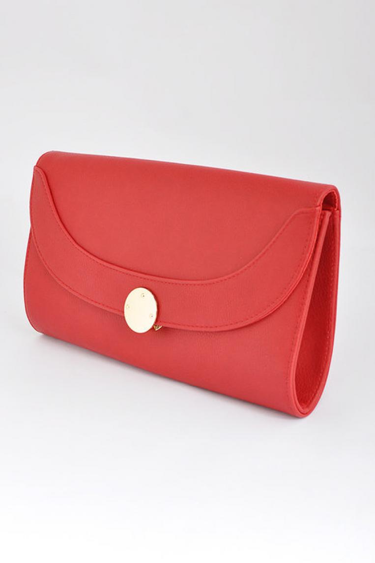 Красная сумка-клатч SODA на застежке