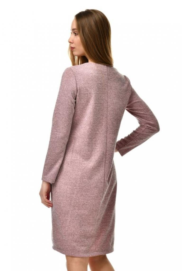 Платье с длинным рукавом розовое